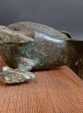 仿古鸟形卣古玩风水客厅书房摆件