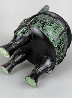 书房镇宅摆件老浆复古兽面纹圆鼎