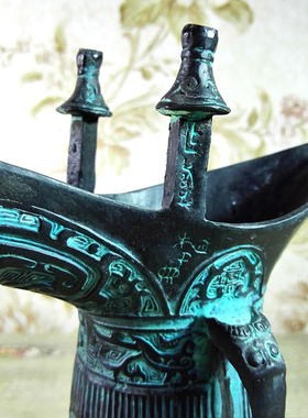 纯铜复古工艺加官进爵仿古青铜器