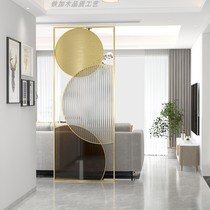 Facing into the door stainless steel partition light and luxurious decoration in door Xuanguan shielded Changhong glass living room Screen partition