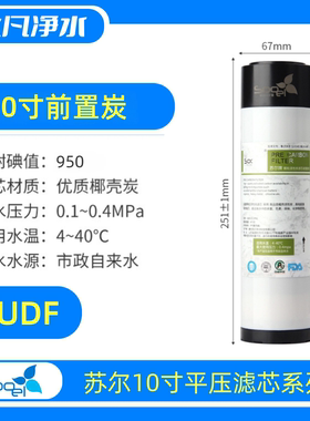 苏尔10寸各品牌纯水机净水机通用PP棉前置炭烧结炭后置炭T33滤芯