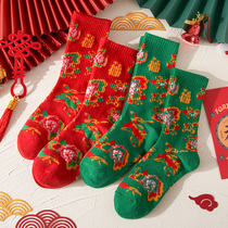 CrazySox Northeast Big Flower Socks in the middle of the year Silo Socks Dragon Year Red Socks in the Chaoguo New Years Eve Sox