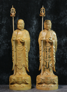 保真小叶黄杨木摆件佛像地藏菩萨