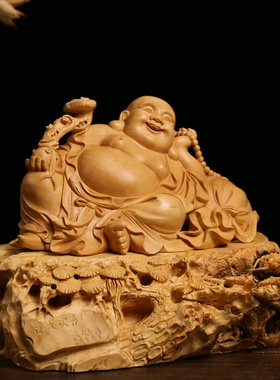 居舍小叶黄杨木雕名师纯手工摆件