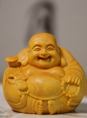居舍小叶黄杨手把件摆件一团和气
