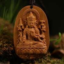 Indian old Mountain Honolulu solid wood engraving pendant belongs to the pig dog Zodiacs life The Buddhas patron saint Buddha Amitabu Buddha