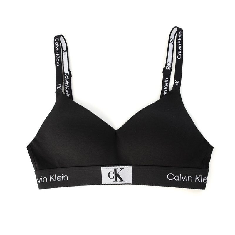 美国Calvin Klein CK96系列女士无钢圈薄垫小方块LOGO文胸QF7218-图3