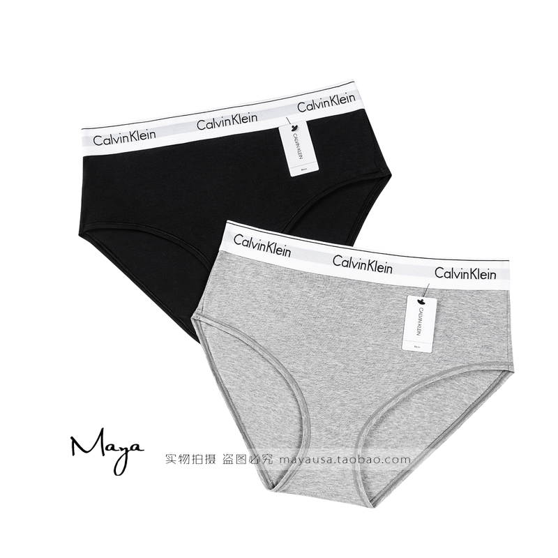 MAYA美国Calvin Klein CK女士莫代尔棉比基尼高腰三角内裤QF6280 - 图0