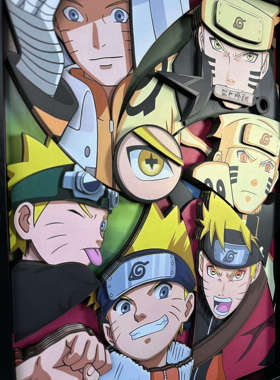 火影忍者Naruto漩涡鸣人纸艺立体画卧室宿舍电竞房节日装饰挂画