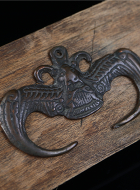 西藏老天铁托甲皮壳熟美蝙蝠吊坠脖挂件配饰吉祥如意辛饶米沃护法