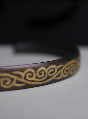 西藏特色民族风铁雕错金手镯