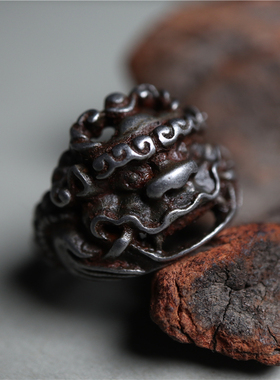 精工西藏寒铁雕支巴扎戒指民族风