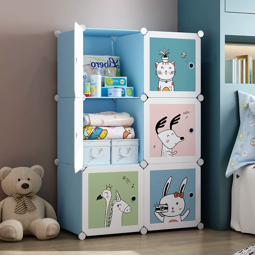 Детский шкаф шкаф шкаф провинции Космос Домохозяйственная спальня Малышка Дебцовая одежда Простой гардероб небольшой шкаф для хранения