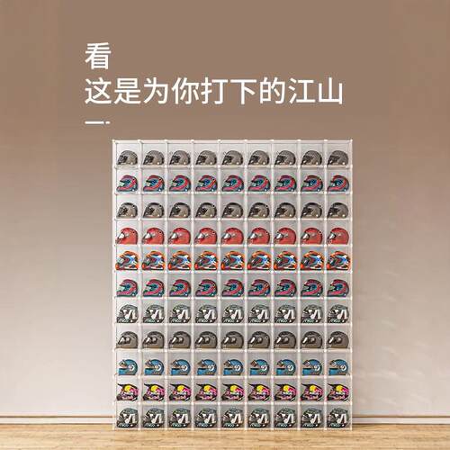头盔收纳架子摩托车帽子收纳柜家用放置盒头盔衣服挂钩架落地收纳 - 图2