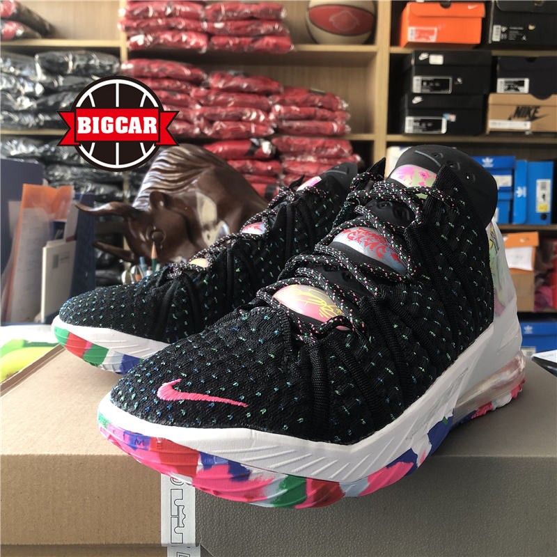 Nike Lebron18 EP LBJ18黑彩虹詹姆斯18实战篮球鞋 CQ9284-002-图1