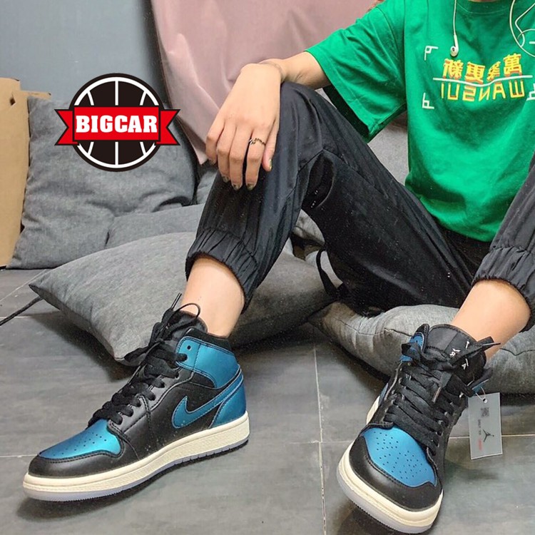 Air Jordan 1 Mid AJ1 黑绿松石 变色龙白灰 BQ6472-009 602 015 - 图1