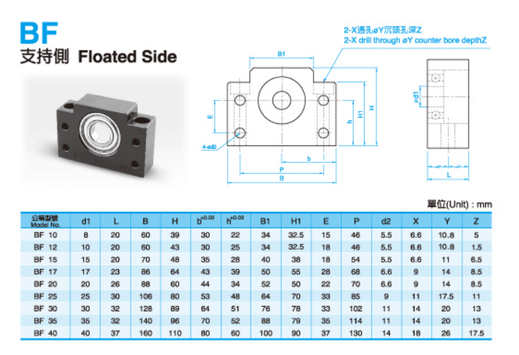 TKO轴承座固定座BK10BF10 滚珠丝杆支撑组件LRB61-10LEB71-10 - 图2