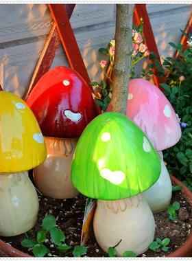 庭院趣味花盆小蘑菇摆件