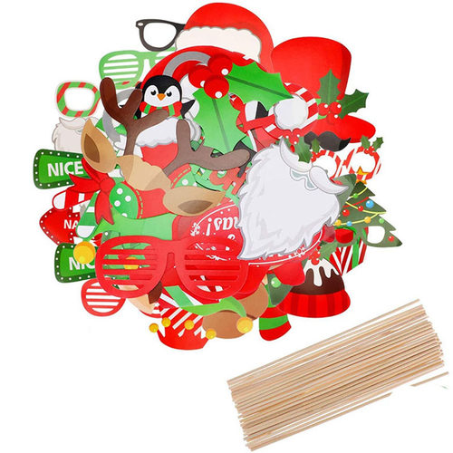 2025圣诞节拍照道具派对布置帽子眼镜嘴唇Christmas photo props - 图3