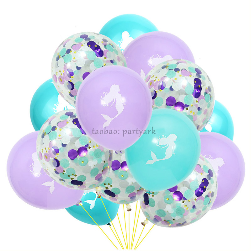 Little Mermaid balloons小美人鱼主题派对爱丽儿铝膜气球套装 - 图2