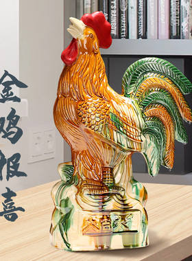 公鸡摆件陶瓷工艺品客厅装饰品