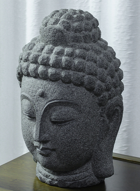 艺术手工茶室玄关禅意风摆件佛头