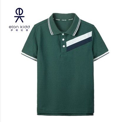 伊顿纪德夏季校服男女童藏青色T恤学生POLO衫儿童短袖T恤16T047促 - 图3