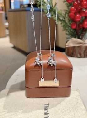 S925银纯银马上有钱马年项链不褪色圣诞送礼盒礼袋顺丰12