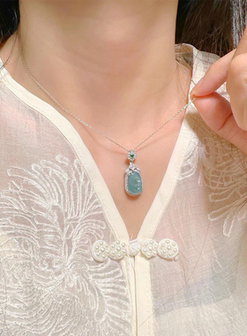 S925银翡翠如意项链不褪色女神节送礼盒礼袋顺丰包邮3