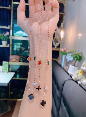 S925银满钻爱心蝴蝶花花项链情人节礼物不褪色送礼盒顺丰8