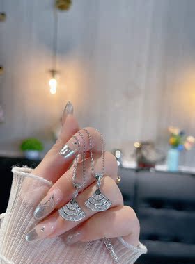 S925银满钻裙子项链不褪色情人节新年礼物送礼盒礼袋顺丰1