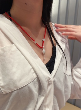 S925银福袋流苏红绳编绳项链不褪色新年礼物送礼盒礼袋顺丰1