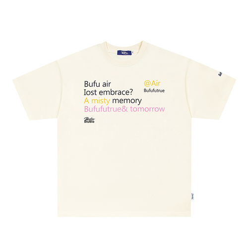 亿万少年BUFU美式字母短袖t恤男女夏季国潮牌宽松情侣半袖上衣TEE