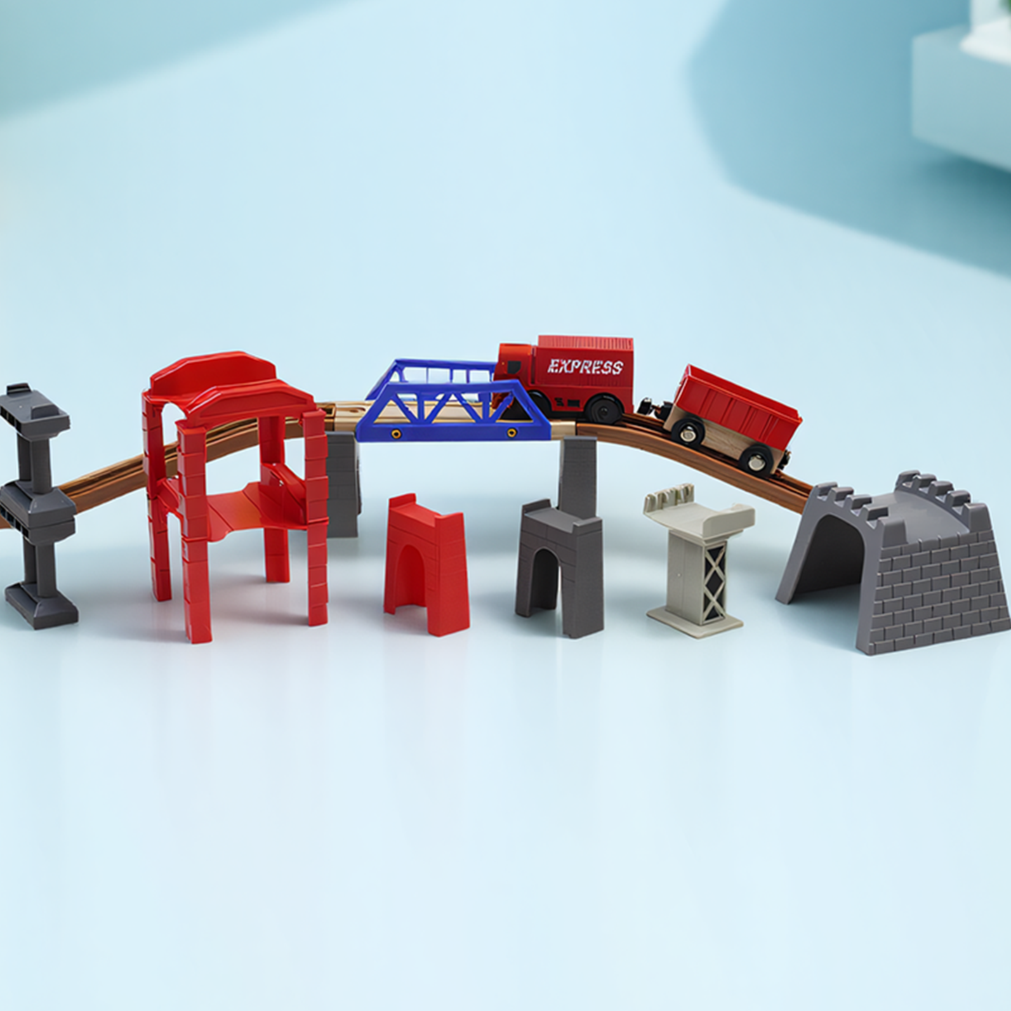 大弯隧道磁性小火车儿童拼接轨道车brio米兔地铁木质路轨玩具3岁,淘宝优惠券,粉丝福利购,淘宝优惠卷