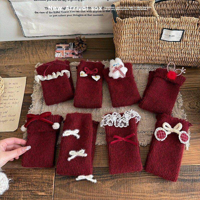 「新年款」儿童袜套秋冬加厚羊毛保暖堆堆小腿袜女童针织红色腿套,淘宝优惠券,粉丝福利购,淘宝优惠卷