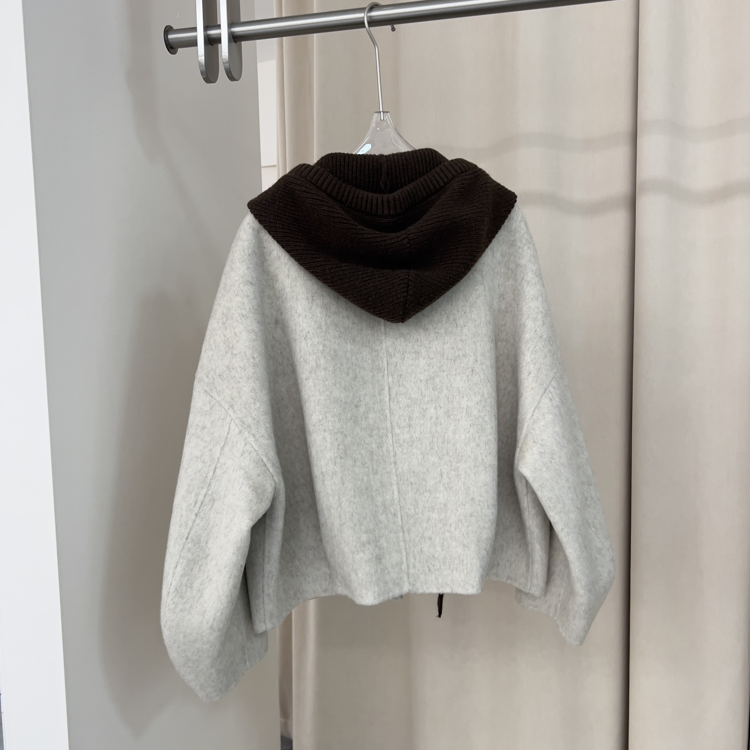 气质高级感宽松蝙蝠袖毛呢外套女秋冬季韩系经典百搭休闲短款上衣,淘宝优惠券,粉丝福利购,淘宝优惠卷