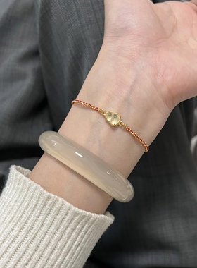 S925银天然玉石葫芦银编红绳本命年手链通用礼物