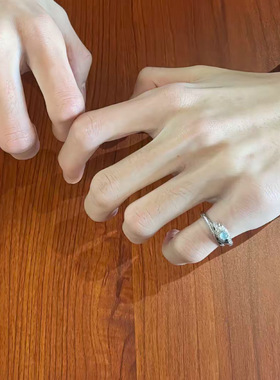 日进斗金戒指日进斗银翡月小灵蛇戒指尾戒活口可调节