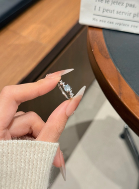 925银轮回七次的恶役千金同款周边戒指日韩蓝水戒指环女礼物