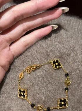 合金手链 三花手链复古宫廷风轻奢小众精致百搭手饰时尚