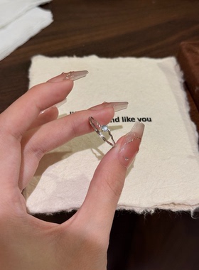 天然危料蓝水翡翠戒指开口可调节指环轻奢气质百搭