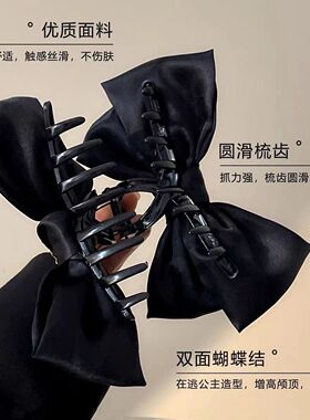 白色飘带蝴蝶结发夹女高级感夏季发卡超仙头饰优雅夹子后脑勺