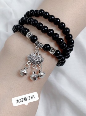 铃铛平安锁绕圈手串项链两用复古佛系显白百搭情侣闺蜜