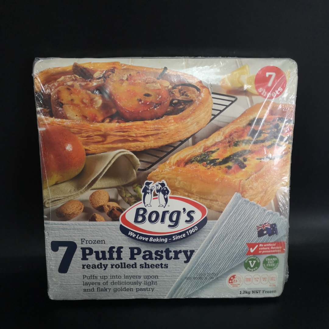 澳大利亚进口派芙千层面皮 薄酥皮Borg’s 7 Puff Pastry1.2kg - 图0