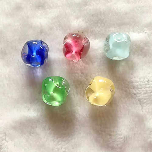 8MM多色石头玉琉璃珠日式手链项链DIY配件纯手工灯工制作 - 图1