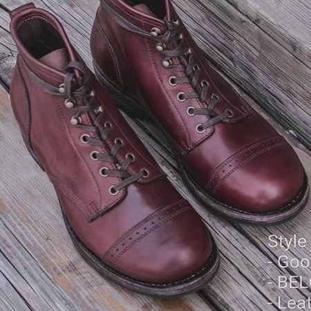 julian正品20周年限定复古bowery工装短靴手工朱利安伞兵靴机车靴 - 图2