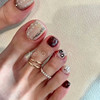 Classic versatile full-diamond elastic toe ring with high-end feel