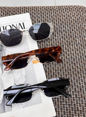 2025新款方框高级感显瘦墨镜女日系欧美辣妹黑色遮阳太阳镜男