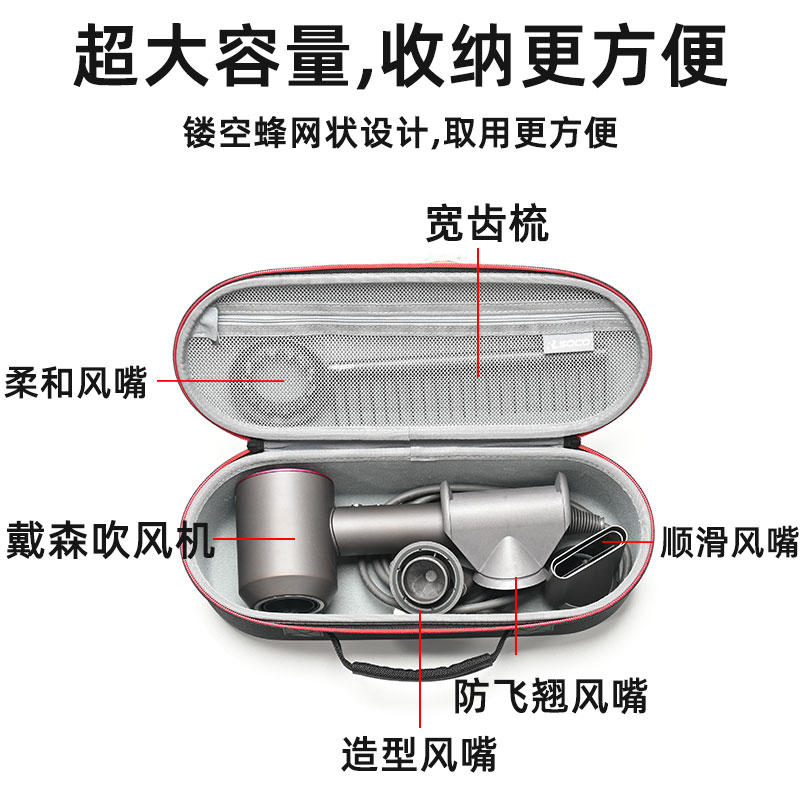 适用戴森吹风机收纳包dysonHD15电吹风保护壳HD08简约便携收纳盒 - 图2