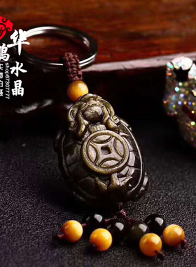 2026年天然黑曜石龙龟吊坠开运吉祥物招财龙龟保泰龙头龟项链
